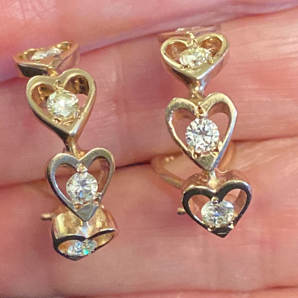 14 Kt Gold  Diamonds  hoops